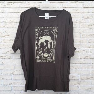 NWT Hocus Pocus Graphic Tee — Black with Cream Print Size 3X
